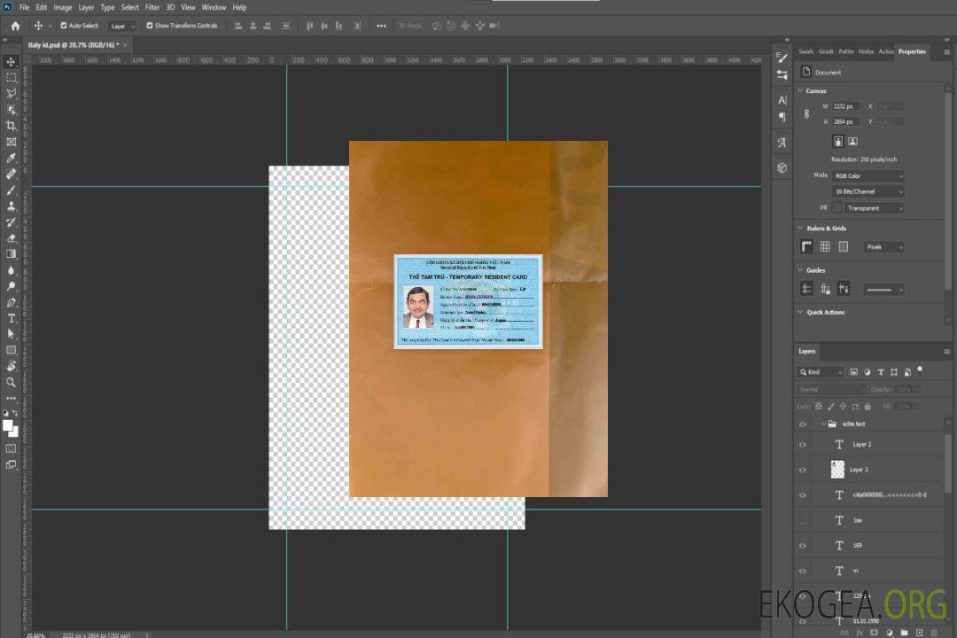 Photolook de la carte de séjour au Vietnam AVANT template Photolook de la carte de séjour au Vietnam AVANT template
